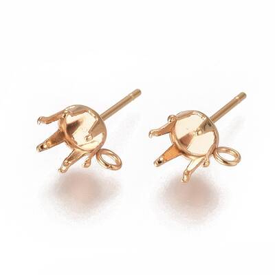 304 Stainless Steel Post Stud Earring Settings