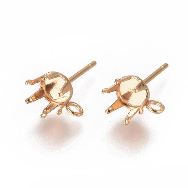 304 Stainless Steel Post Stud Earring Settings