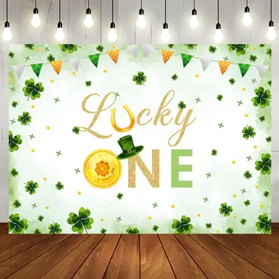 Lucky One St Patricks Day 1st Birthday Backdrop - Aperturee