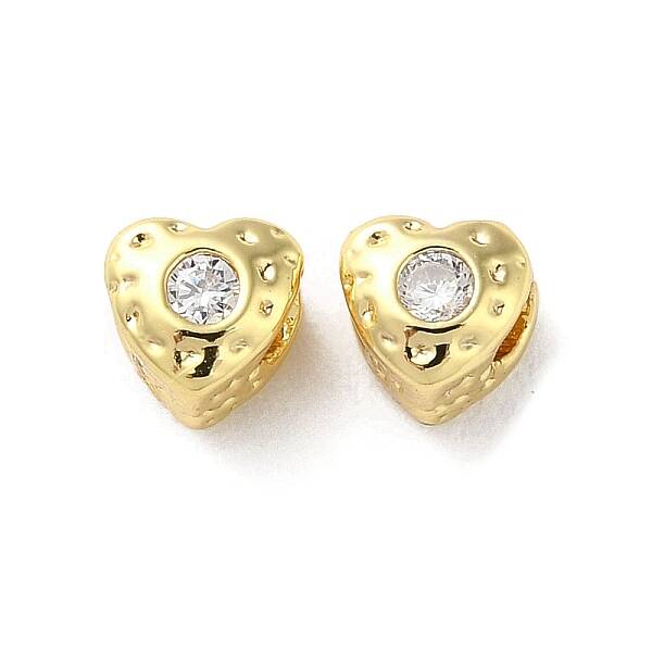 Valentine's Day Brass Micro Pave Cubic Zirconia Beads