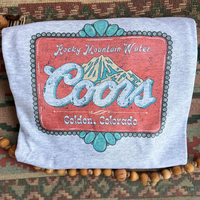 Coors Turquoise Tee, Orignal Beer Shirt, Western Cowboy Graphic Tee Top Womenswear Shirt