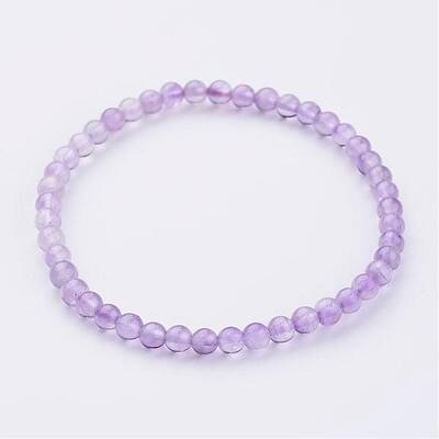 Natural Amethyst Beaded Stretch Bracelets