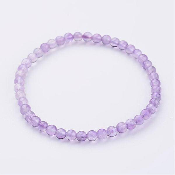Natural Amethyst Beaded Stretch Bracelets