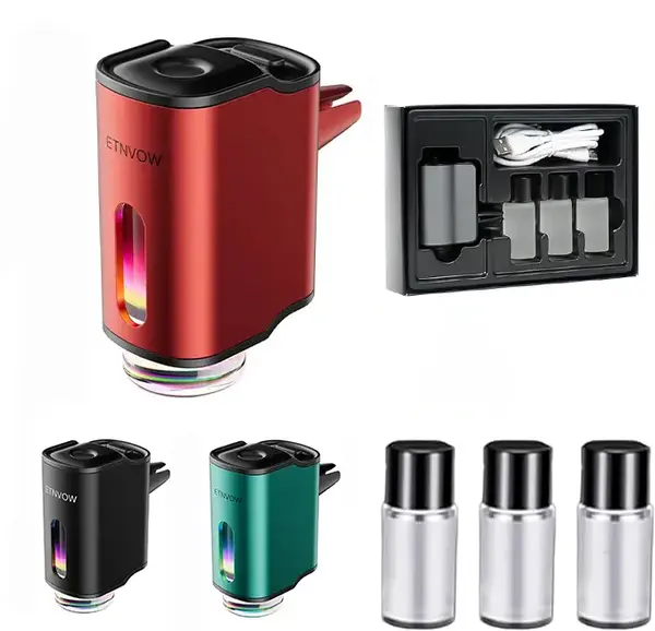Genuine Car Air Freshener Odor Diffuser Vent Clip - USB Rechargeable, Three Adjustable Modes, ABS & Aluminum Alloy, Full Set