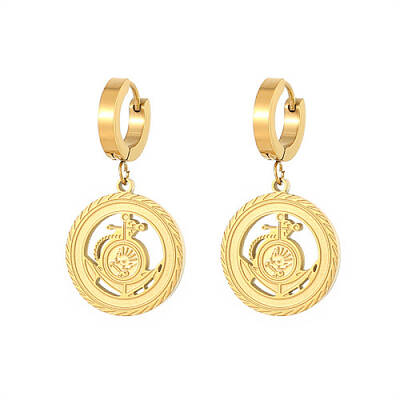 304 Stainless Steel Dangle Hoop Earrings