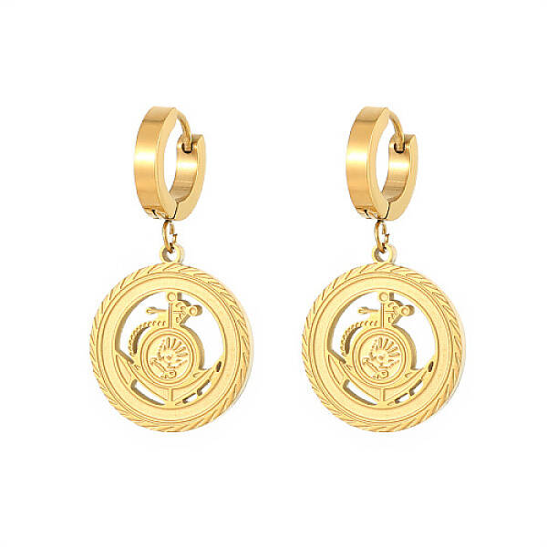 304 Stainless Steel Dangle Hoop Earrings