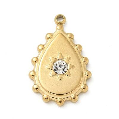 304 Stainless Steel Rhinestone Pendants