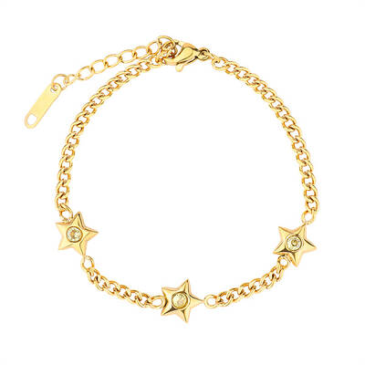 Star Micro Pave Zircon Charm Bracelet