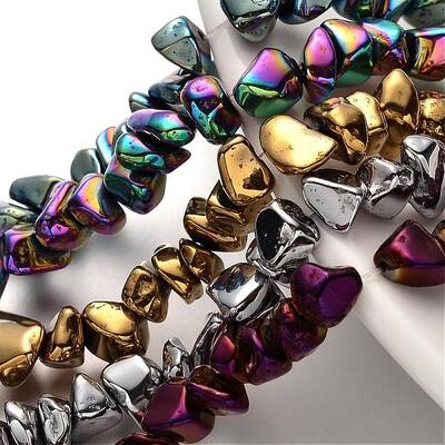 Electroplate Non-magnetic Synthetic Hematite Beads Strands