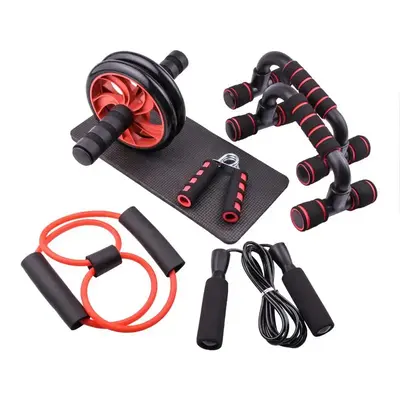 Home Workout Equipment, 7 Counts Abdominal Roller Wheel, H Push Up Bars, Skipping Rope, Hand Grip Trainer, Resistance Band & ...