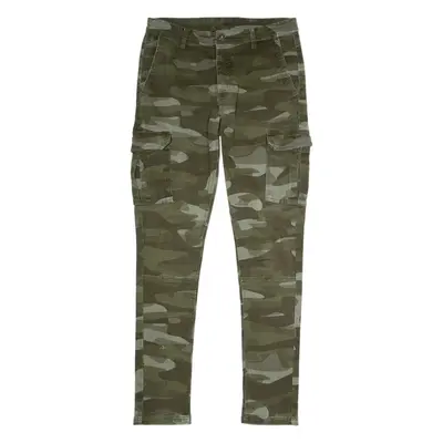 RAINBOW Camouflage Cargo Mens Trousers Green Regular Skinny W32 L32