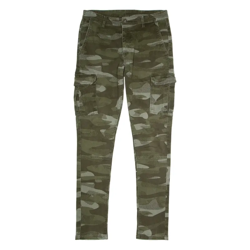 RAINBOW Camouflage Cargo Mens Trousers Green Regular Skinny W32 L32
