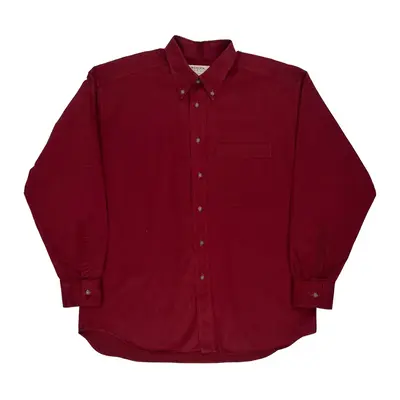 Rodier Shirt - Large Burgundy Cotton