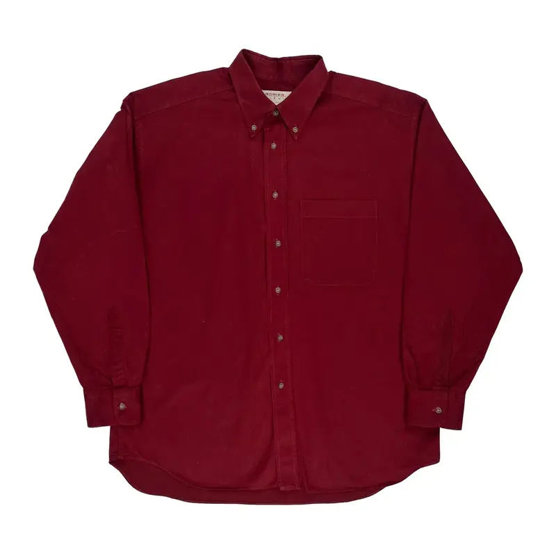 Rodier Shirt - Large Burgundy Cotton