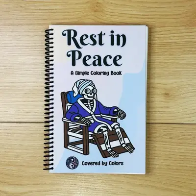 Rest in Peace Spooky Self Care Bold and Simple Activity Coloring Book Spiral Bound Bold and Easy Coloring Book cozy halloween