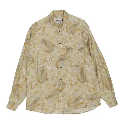 Renard Patterned Shirt - Medium Beige Viscose