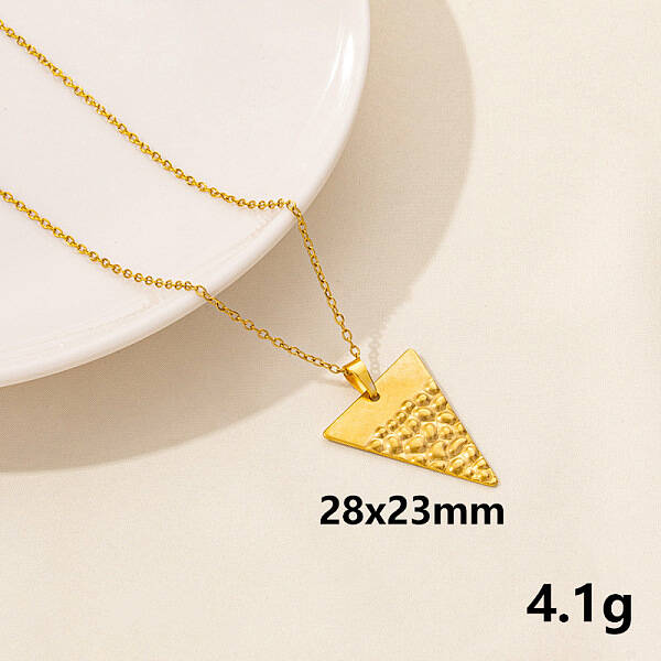 304 Stainless Steel Triangle Pendant Necklaces