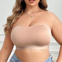 Hot Spring and Summer Solid Color Simple Strapless Side Buckle Tube Top plus Size Thin Wireless Comfortable Underwear Bras Fa...