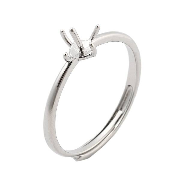 Flat Round Brass Adjustable Ring Settings