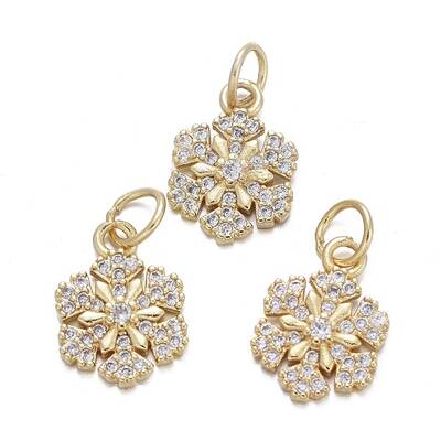 Brass Micro Pave Cubic Zirconia Charms