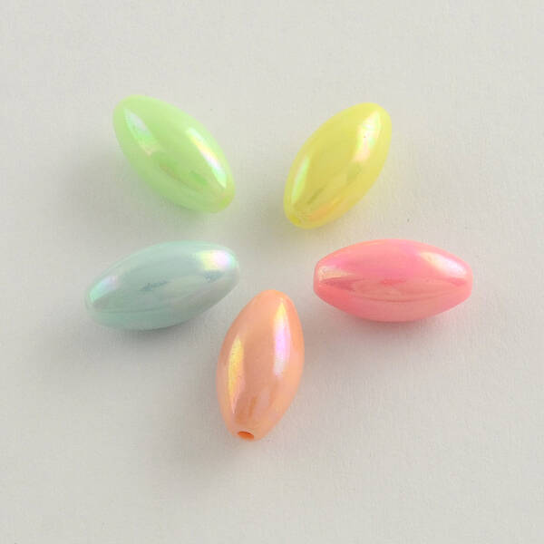 AB Color Plated Rice Acrylic Beads
