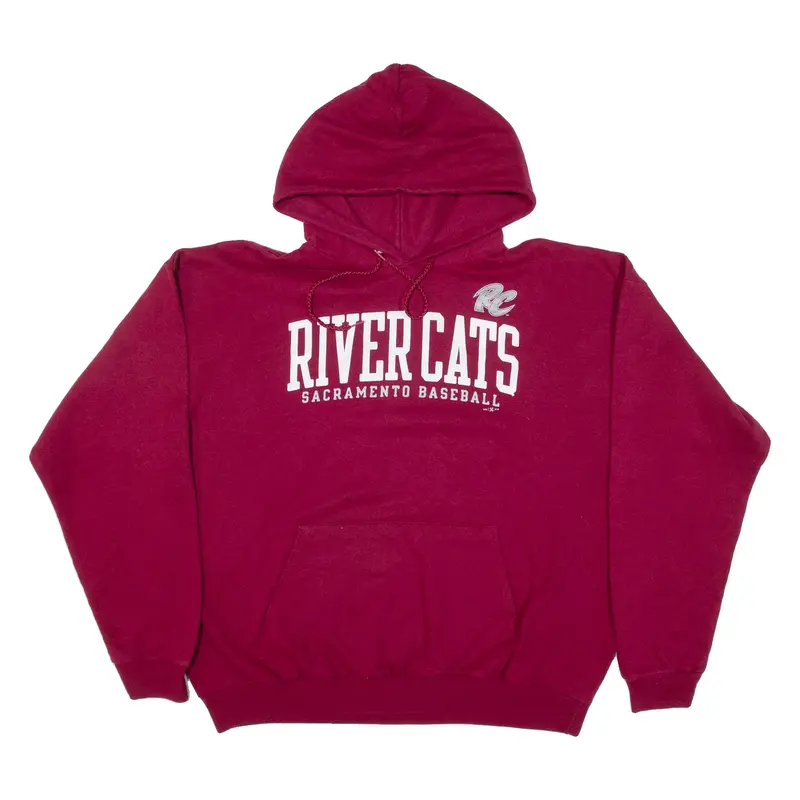 HANES River Cats Sacramento Baseball Mens Maroon Hoodie USA XL