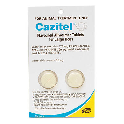 Cazitel Flavoured Allwormer For Dogs 35kgs 1 Tablet