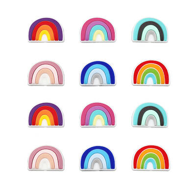 12Pcs 6 Colors Food Grade Eco-Friendly Silicone Beads
