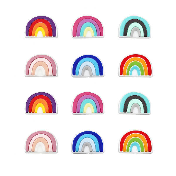12Pcs 6 Colors Food Grade Eco-Friendly Silicone Beads
