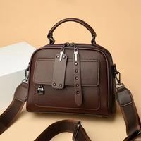 2025 Retro Dual Straps Multi-Zip Boston Purse for Women – Elegant Top Handle Crossbody Shoulder Stylish Bag for Women, Mult...