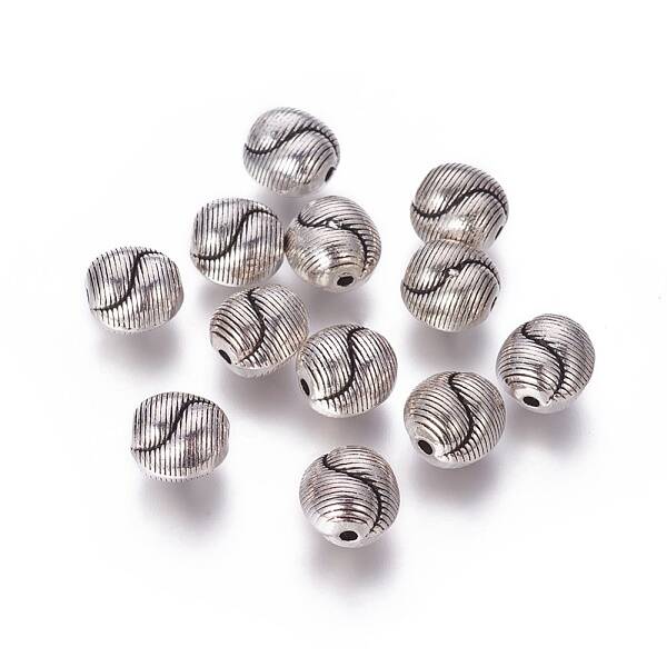 Tibetan Style Alloy Twist Beads