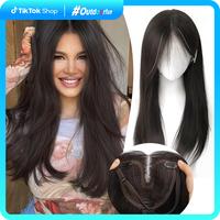 ONLYCUTE Hair Topper 22 inch Slightly layered Hair Extensions Synthetic no wig cap required Large Hair Piece Natural Invisibl...