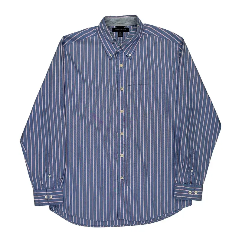 Tommy Hilfiger Striped Shirt - Large Blue Cotton