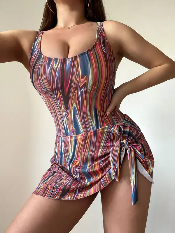 One Piece Swimdress Swimsuits for Women Tummy Control Swim Dresses Skirt Bathing Suit