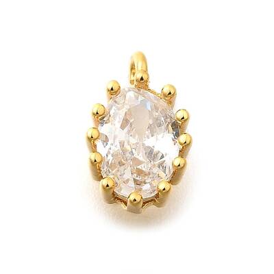 Brass Micro Pave Cubic Zirconia Charms