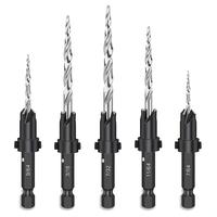 Woodworking Countersink Drill Bit Set, 7/64 9/64 11/64 3/16 7/32 HSS Drill Bit Set, Power Tool Accessories for Woodworking ...