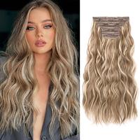 REECHO Hair Extensions, 4PCS Clip in Hair Extensions HE001 Natural  Soft Synthetic Hairpieces for Women(20 Inch-200 Gram (Pac...