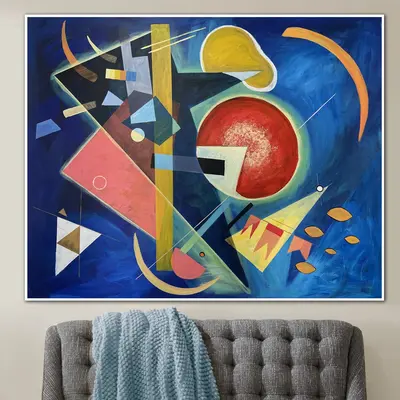 Original Colorful Shapes Abstract Art Kandinsky Style Geometric Figures Paintings On Canvas Figurative Wall Decor | FORM PLEA...