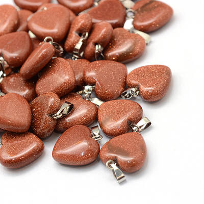 Heart Synthetic Goldstone Pendants