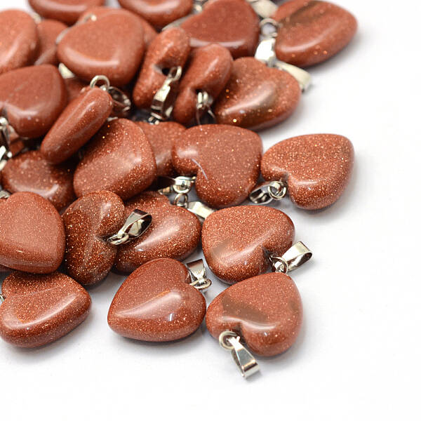 Heart Synthetic Goldstone Pendants