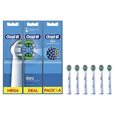 Oral B Testine Di Ricambio Precision Clean Eb20, 6 Pezzi.