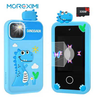 MOREXIMI Smartphone Toy for Kids, Birthday Gift Unicorn Toy Phone, Touch Screen Holographic projection Kids Phone, Travel Toy...