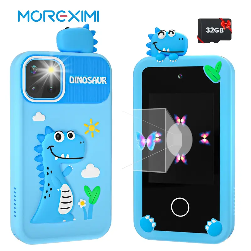 MOREXIMI Smartphone Toy for Kids, Birthday Gift Unicorn Toy Phone, Touch Screen Holographic projection Kids Phone, Travel Toy...