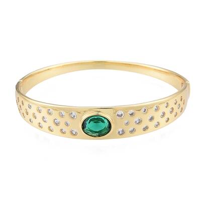 Cubic Zirconia Oval Hinged Bangle