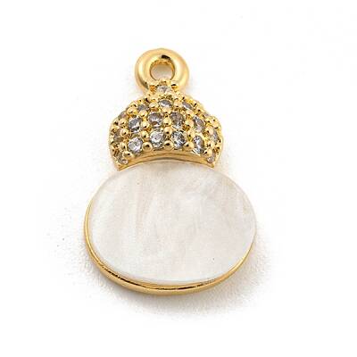 Brass Micro Pave Clear Cubic Zirconia Pendants