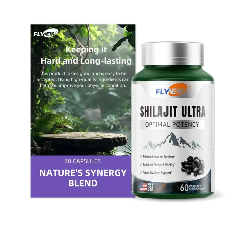 FLYNEW Optimal Potency | Shilajit Ultra | Adaptogen Energy Stamina Immune Antioxidants | Made in USA | 60 Capsules