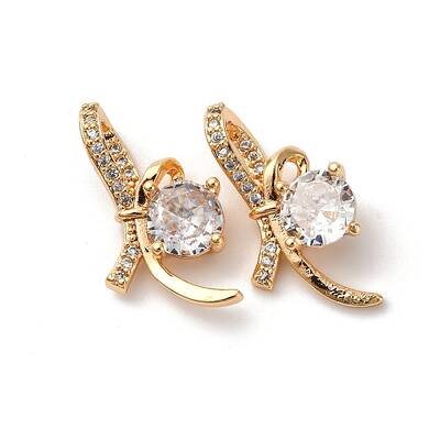 Brass Micro Pave Cubic Zirconia Pendants
