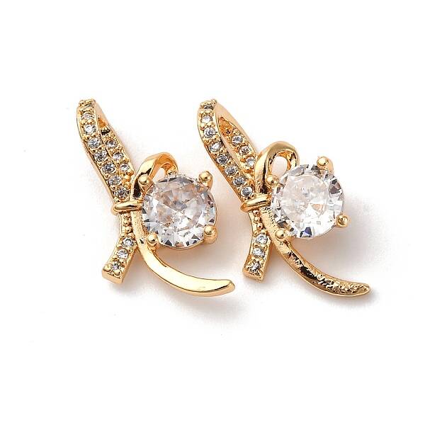 Brass Micro Pave Cubic Zirconia Pendants