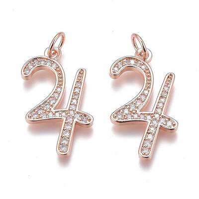 Brass Micro Pave Clear Cubic Zirconia Pendants