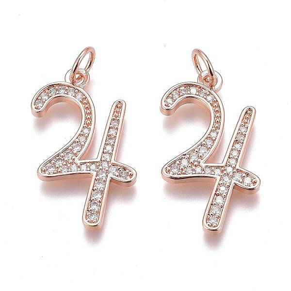 Brass Micro Pave Clear Cubic Zirconia Pendants